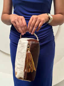 New Western Genuine Hair on Cowhide Leather Tassel Toiletry Bags Stylish Cosmetic Bags <b>for</b> <b>Makeup</b> <b>Storage</b> Travel Organizer Box - Product Image 3