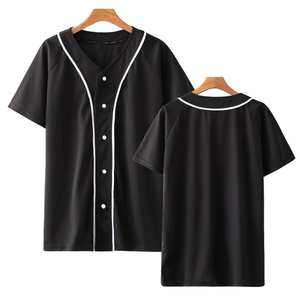 Camiseta de Béisbol de Diseño Personalizado de Alta Calidad, Cuello en V, Manga Corta, Secado Rápido, Transpirable, Ropa Deportiva Negra, Pakistán, 100% Poliéster - Product Image 4
