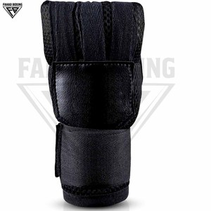Gants d'entraînement demi-doigts en similicuir respirant avec sangle de poignet réglable pour arts martiaux, usage unisexe adulte, bandages rapides de boxe - Product Image 6