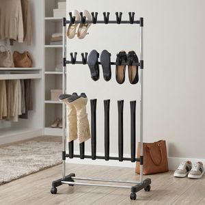Zapatero Metálico Extensible y Convertible Moderno OEM, Organizador de Almacenamiento para el Hogar, Mueble de Altura Ajustable para la Entrada o Sala de Estar, Fabricado en Taiwán - Product Image 1