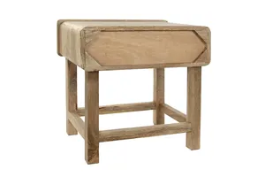 Solid Wood Handcrafted 1 Drawer <b>Bedside</b> <b>Table</b> <b>Compact</b> Bedroom Nightstand Storage Side <b>Table</b> Farmhouse Home Hotel Furniture - Product Image 6