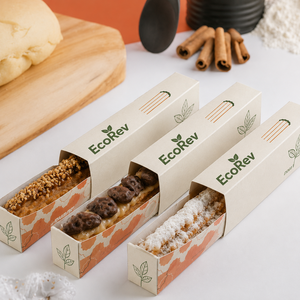 Custom Wholesale Eco-Friendly Biodegradable Single Churro <b>Box</b> Disposable Food Grade Paperboard Folding Churros Corndogs Fast - Product Image 3