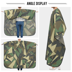 ผ้าคลุมตัดผมสำหรับร้านตัดผมมืออาชีพ ผ้าคลุมกันน้ำทำจากโพลีเอสเตอร์ ผ้าคลุมช่างทำผมแบบพิมพ์ลายตามสั่ง ปิดคอแบบรัด - Product Image 5