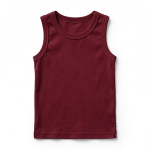 Camiseta sin Mangas Personalizada para Niñas, Cuello Redondo, Spandex/Algodón, Transpirable, Ecológica, Antiarrugas, Lavable, Color Sólido, Ropa de Verano - Product Image 5