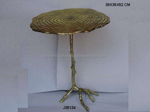 Mesa de aluminio fundido con esfera vertical, acabado de níquel pulido, mesa auxiliar plateada para muebles de sala de soporte de Azora Industries - Product Image 4