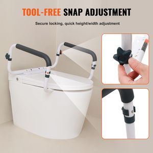 Maniglia di Sicurezza per WC con Capacità di 300 Libbre, Larghezza Regolabile, Facile Installazione, Attrezzatura di Sicurezza per Bagno, Maniglie per Sedili WC per la Maggior Parte dei Modelli - Product Image 2