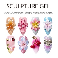XGM NAILS HEMA TPO FREE 50ml Gel de modelage 3D transparent blanc laiteux, non collant, pour extension rapide et sculpture de fleurs