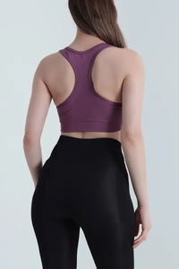 Soutien-gorge de sport et de yoga pour femme grande taille, maintien élevé, léger, respirant, bretelles croisées, couleur unie, en nylon/coton, effet push-up, pour fitness et entraînement - Product Image 4