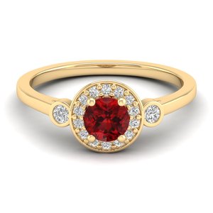 REYES New Design 14K White Gold GRA Certified Moissanite <b>Ring</b> For Women Round Cut 0.5Ct <b>Garnet</b> Gemstone Wedding Gift Jewelry - Product Image 6
