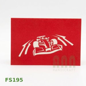 ANN HANDICRAFT Tarjeta de Felicitación 3D Pop-up Hecha a Mano en Vietnam, Personalizable, con Diseño de Coche de Fórmula 1, Invitaciones de Papel Troquelado de 4 Colores, FS195 - Product Image 5