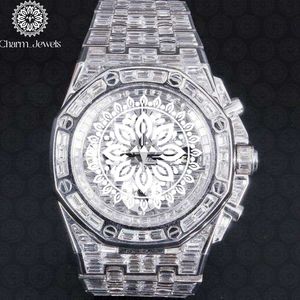 Montre de luxe Charm Jewells en acier inoxydable 40 mm, cadran polygonal, mouvement mécanique analogique, design ajouré, fermoir pliant, unisexe 10 - Product Image 1