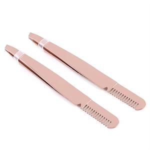 แหนบดึงขนตา Morje Surgical สีโรสโกลด์ ปลายหยัก สแตนเลสสตีล 10 มม. จับถนัดมือ แม่นยำ เครื่องมือแต่งหน้า - Product Image 3