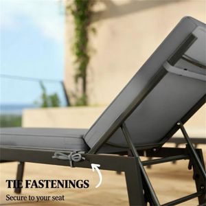 Cuscino di Ricambio per Sedia da Giardino in Due Pezzi, Grigio, per Esterni (Solo Cuscino) - Product Image 3