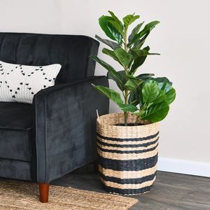 ตะกร้าผักตบชวาสานสำหรับจัดเก็บของและตกแต่งบ้านรักษ์โลกทำจากวัสดุธรรมชาติจากเวียดนาม - Product Image 1