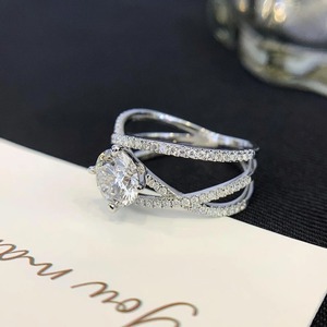 Round 2.00tcw Lab Diamond <b>Ring</b> Triple Wave Band with VVS Clarity & IGI Certified from <b>Indian</b> Supplier & Manufacturer - Product Image 4