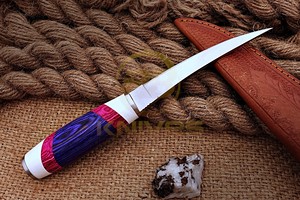 High Quality Fish Fillet <b>Knife</b> Custom Wood <b>Handle</b> Flexible Blade Seafood Processing <b>Knife</b> - Product Image 4