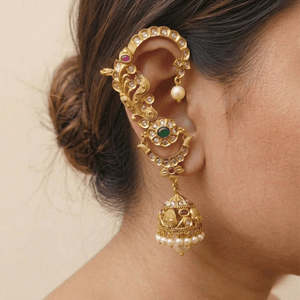 Fashion Gold Plated Wedding Cuff Earrings for Women - Product Image 1