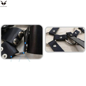 Wholesale Rate Men Black Studded <b>Leather</b> Chest <b>Harness</b> Adjustable Body Strap Belt Punk Rock Gothic Fashion Statement Piece - Product Image 3