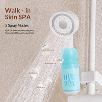 Pommeau de Douche Filtrant Parfum Blue Bay Escape avec Filtre Vitamine C OEM ODM Marque Privée Ensemble Intégré Cinq Modes pour Salle de Bain