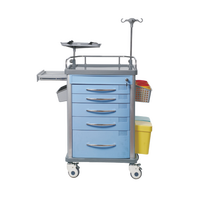 Chariot de médication professionnel pour infirmières, multi-tiroirs, système de verrouillage centralisé, blanc, certifié CE ISO, pour les patients des salles d'hôpital