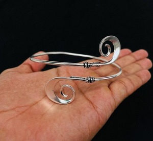 Silver Plated Brass Women's Classic Upper <b>Arm</b> <b>Cuff</b> <b>Arm</b> Band Handmade Spiral Tribal Design Christmas Gift Silver Eye Brand - Product Image 5