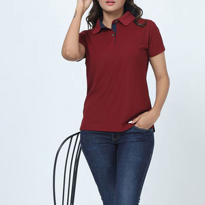 Última novedad en camisetas polo lisas casuales de golf con logotipo personalizado, modernas para mujer, tejidas, de alta calidad. - Product Image 4