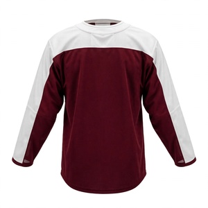Maillot de hockey sur glace unisexe, couleur personnalisée, col en V, manches longues, blocs de couleur, respirant, polyester, coupe classique, vêtements de sport - Product Image 4