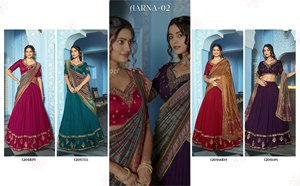 Hermoso Lehenga Choli de Seda Estilo Tradicional para Damas de Honor, con Estampado Digital y Bordado, para Bodas y Fiestas, Diseño Elegante - Product Image 4