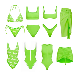 Ensemble bikini personnalisé 2 pièces pour femme 2026, col halter, imprimé numérique, logo, bas à nouer sur le côté, en Spandex et Polyester extensible, maillot de bain - Product Image 4