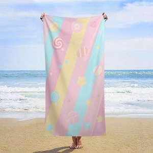 Serviette de plage rectangulaire en coton 100% avec logo personnalisé imprimé pour adultes et enfants, serviettes de bain et de plage d'été - Product Image 5