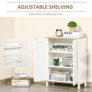 "Living Room Freestanding <b>Cabinet</b> with 2 Adjustable Shelves & 3 Tier <b>Storage</b>" - Product Image 5