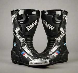 Bottes de course moto mi-mollet personnalisées - Tige en cuir microfibre légère, respirante et protectrice, fermeture éclair latérale antidérapante - Product Image 4
