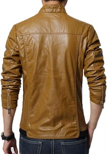 AL BARAKA WEAR Blouson en cuir de motard personnalisé pour homme, en cuir véritable, coupe slim, coupe-vent, style urbain, pour l'hiver, vente en gros - Product Image 2