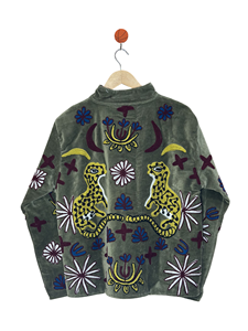 Custom Boho Floral Embroidered <b>Velvet</b> Suzani <b>Quilted</b> Eco-Friendly Breathable Cotton Women's Open Front Vintage Indian Handmade - Product Image 2