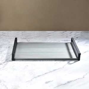 Plateau de service en bois avec poignée en métal antidérapante, gadgets de cuisine, plateau de présentation alimentaire, vaisselle en bois de qualité supérieure, plateaux de service alimentaire - Product Image 2