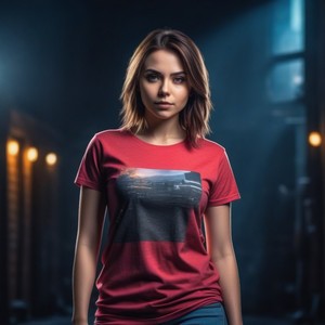Camiseta Extra Grande Personalizada para Mujer, 100% Algodón, con Estampado Gráfico Moderno, Cuello Redondo, Manga Corta, Talla 5XL, Decoración con Logotipo - Product Image 1