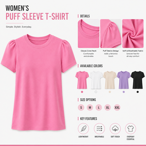 Women's <b>Pink</b> Crew Neck T-Shirt Regular Sleeve Solid Color Vintage Casual Wear Breathable Eco-Friendly Knitted Cotton Summer Slim - Product Image 5
