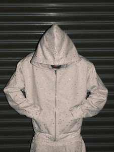 Sweat à capuche personnalisé en polaire avec strass, vêtements pour hommes sur mesure pour les acheteurs de notre boutique, sweat à capuche personnalisé, logo personnalisé - Product Image 3
