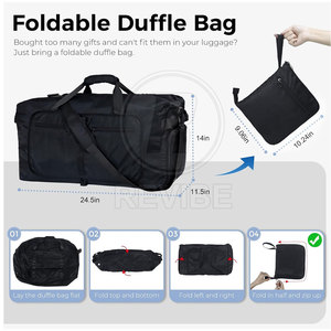 Custom Made High Quality Polyester Nylon Lining Foldable Eco-Friendly Gym Use Duffle <b>Bags</b> Zipper Closure Best Selling Pakistan - Product Image 2