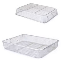 Plateau en maille d'acier inoxydable de qualité supérieure, cadre robuste, durable et réutilisable pour l'organisation des outils cliniques, conforme CE, manuel inclus