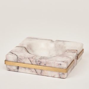 Cendrier de bureau carré en bois avec bordure dorée, design de style américain pour la maison, la voiture, les restaurants et les hôtels - Product Image 3