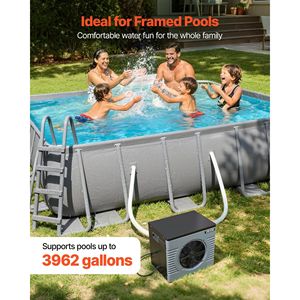Pompe à chaleur électrique pour piscine hors sol, double mode, 14710 BTU, 3962 gallons, COP max 5.13, chauffage et refroidissement - Product Image 4