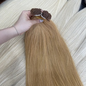 Extensions de cheveux I-Tip blondes vierges vietnamiennes 100 % personnalisées en gros, sans nœuds, lisses naturelles, Remy, simple/double tirage - Product Image 3