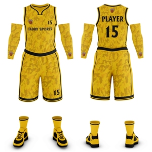 Ensembles d'uniformes de basketball personnalisés par sublimation pour hommes – Maillot et short de basketball respirants à séchage rapide, tenue de sport camouflage pour l'entraînement - Product Image 3