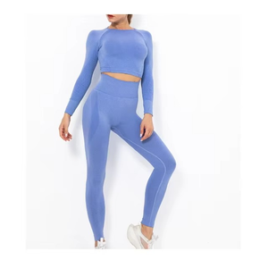Conjuntos Deportivos Personalizados para Mujer, Ropa de Gimnasio y Fitness, Conjunto de Dos Piezas de Top de Yoga y Leggings de Cintura Alta - Product Image 4