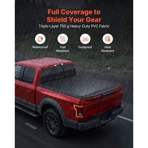 Couverture de tonneau souple pour lit de camion à enrouleur compatible 2017-2025 Ford F-250/350/450 Super Duty pour lit de 6.8 pieds (6 pieds 10 pouces/82 pouces) - Product Image 4