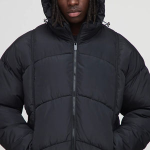 Blouson Bomber Homme Hiver Décontracté Personnalisé 100% Haute Qualité Chaud OEM Vente en Gros Col Montant Logo Avant Imperméable à Capuche - Product Image 6
