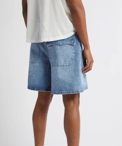 Men <b>Baggy</b> Denim <b>Jorts</b> Loose Straight Fit Washed Jean Shorts Summer Casual Cotton Shorts Wide Leg Raw Hem Street Fashion - Product Image 2