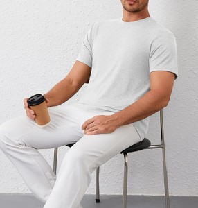 Camiseta Moderna para Hombre, Venta al por Mayor, Algodón Premium, Manga Corta, Cuello Redondo, Corte Holgado, Estilo Urbano, Ropa Casual de Moda - Product Image 4