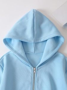 Custom Oversized Cropped <b>Zip</b> <b>Front</b> Hoodie Men's Casual Cotton Fleece Cartoon Pattern Lined Eco-Friendly OEM ODM Apparel Factory - Product Image 3